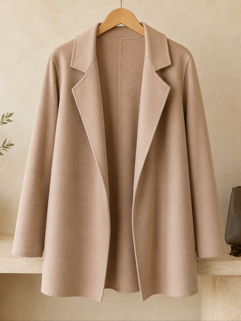 Babaton Aritzia Beige Blush Drape Coat Open Front Jacket L
